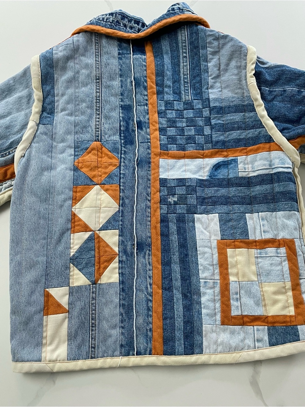 Stunning Handcrafted Upcycled Patchwork Custom Denim Jean Jacket - Picture 11 of 12
